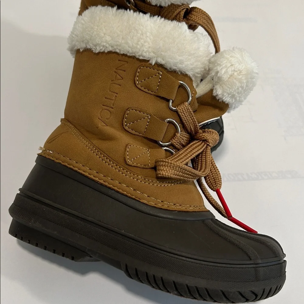 Nautica Brown Winter Boots with Faux Fur Lining